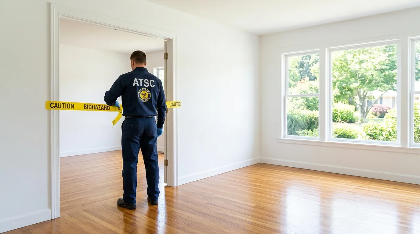 Certified biohazard cleanup crew performing Decomposition Cleanup in Palm Springs North